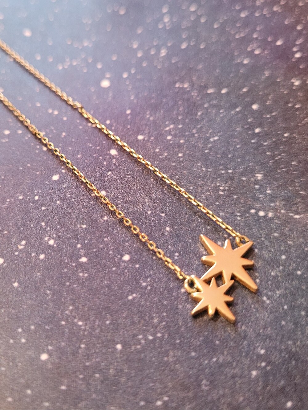 Gold Peter Pan Inspired Starburst Pendant Necklace